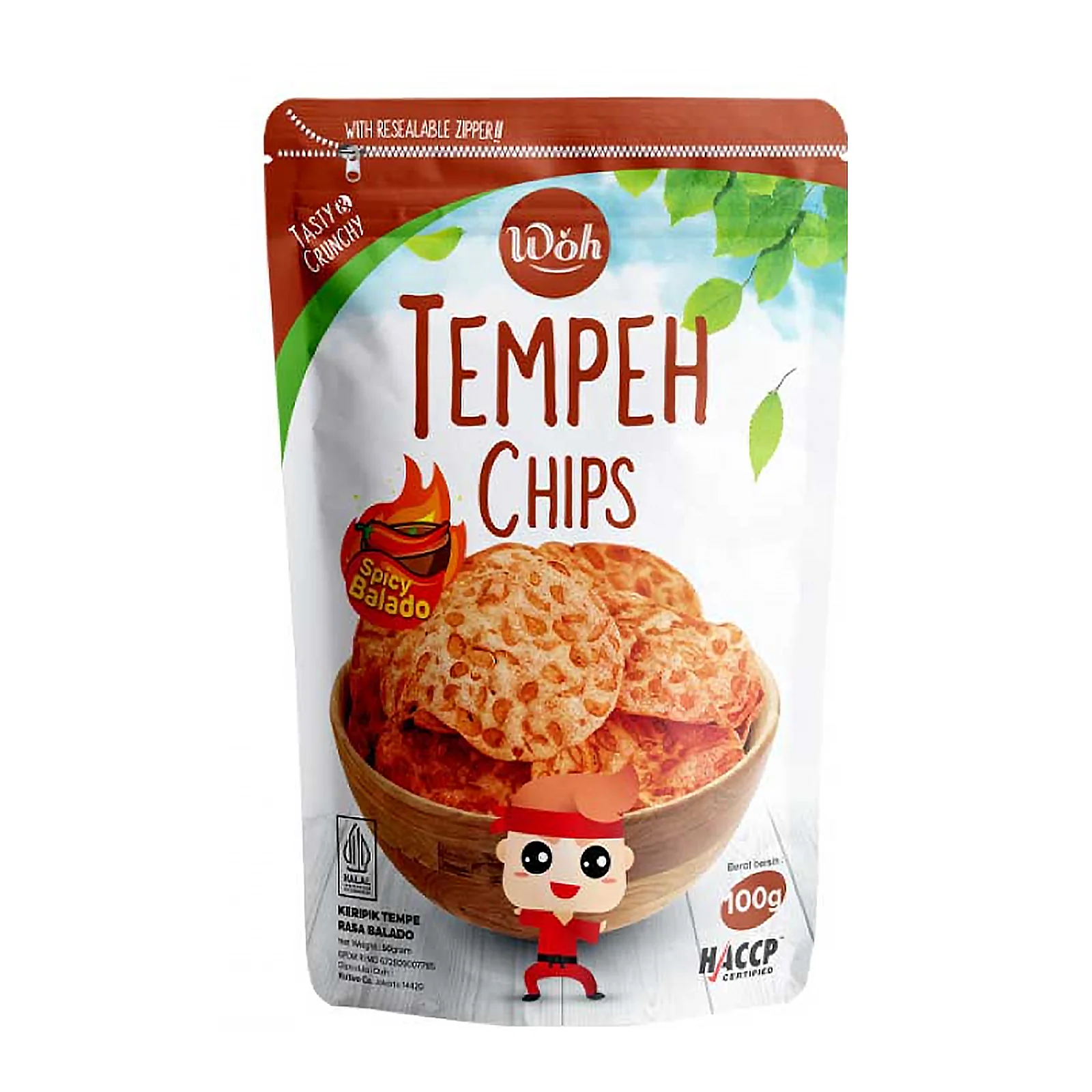 Woh Spicy Balado Tempeh Chips 100g - Image 2